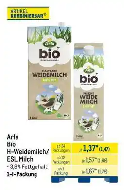 METRO Arla Bio H-Weidemilch/ESL Milch Angebot