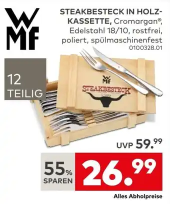 WMF STEAKBESTECK IN HOLZ-KASSETTE