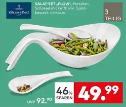 porta SALAT-SET „FLOW“, Porzellan, Schüssel mit Griff, inkl. Salatbesteck Angebot