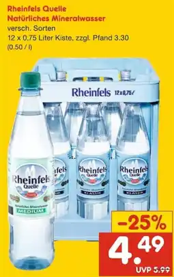 Netto Marken-Discount Rheinfels Quelle Natürliches Mineralwasser Angebot
