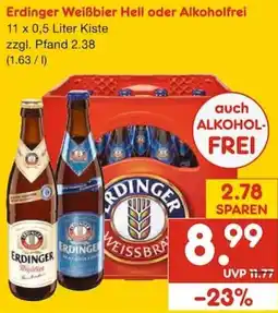 Netto Marken-Discount Erdinger Weißbier Hell oder Alkoholfrei Angebot