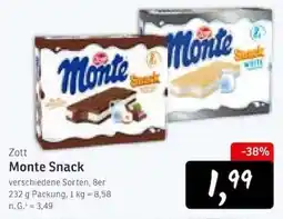 KONSUM Zott Monte Snack Angebot