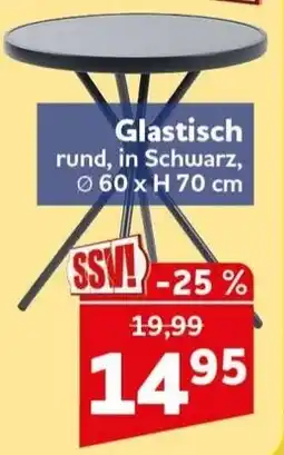 CENTERSHOP Glastisch rund, in Schwarz Angebot