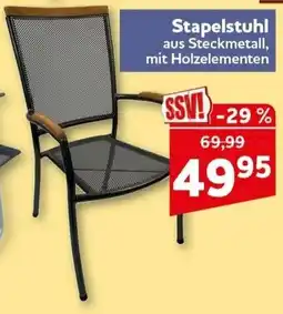 CENTERSHOP Stapelstuhl aus Steckmetall, mit Holzelementen Angebot