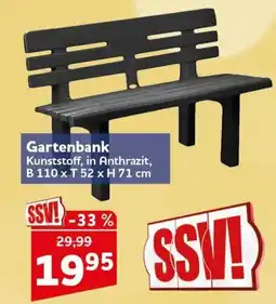 CENTERSHOP Gartenbank Kunststoff, in Anthrazit Angebot