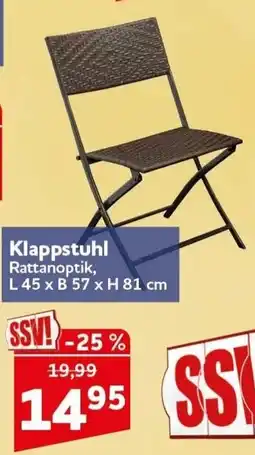 CENTERSHOP Klappstuhl Rattanoptik Angebot
