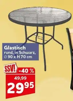 CENTERSHOP Glastisch rund, in Schwarz Angebot
