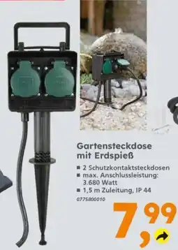 Globus Baumarkt Gartensteckdose mit Erdspieß Angebot