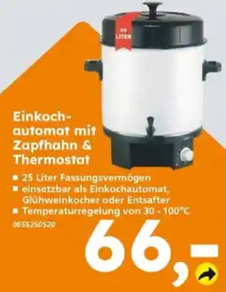 Globus Baumarkt Einkochautomat mit Zapfhahn & Thermostat Angebot