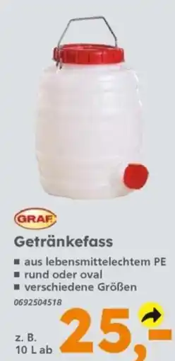 Globus Baumarkt GRAF Getränkefass Angebot