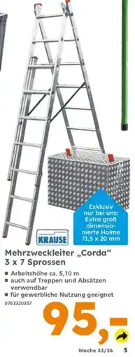 Globus Baumarkt Mehrzweckleiter „Corda“ 3 x 7 Sprossen Angebot