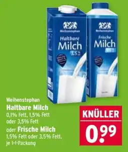 Wasgau Weihenstephan Haltbare Milch Angebot