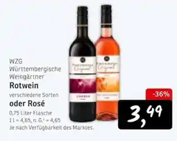 KONSUM Württembergische Weingärtner Rotwein oder Rosé Angebot