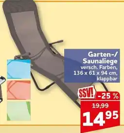 CENTERSHOP Garten-/Saunaliege Angebot
