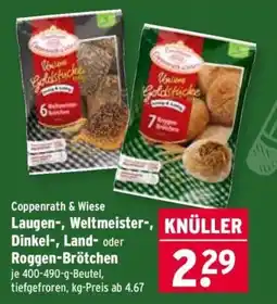 Wasgau Cuppenrath & Wiese Laugen-, Weltmeister-, Dinkel-, Land- oder Roggen-Brötchen Angebot