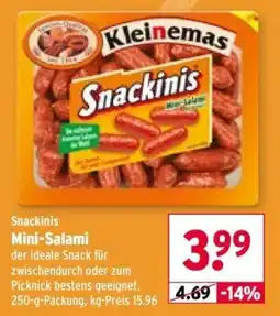 Wasgau Kleinemas Snackinis Mini-Salami Angebot