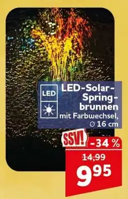 CENTERSHOP LED-Solar-Springbrunnen mit Farbwechsel Angebot