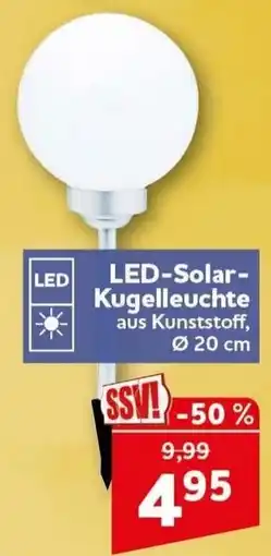 CENTERSHOP LED-Solar-Kugelleuchte aus Kunststoff Angebot