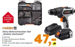 Globus Baumarkt meister Akku-Bohrschrauber-Set „Mobile Werkstatt“ Angebot