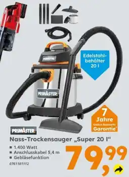 Globus Baumarkt PRIMASTER Nass-Trockensauger „Super 20 l“ Angebot