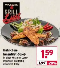 Wasgau WASGAU Grill Lust Hähnchen-Innenfilet-Spieß Angebot