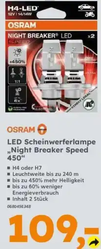Globus Baumarkt OSRAM LED Scheinwerferlampe Night Breaker Speed 450 Angebot