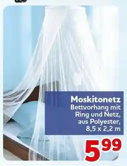 CENTERSHOP Moskitonetz Bettvorhang mit Ring und Netz, aus Polyester Angebot