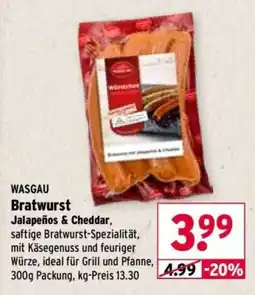 Wasgau WASGAU Bratwurst Jalapeños & Cheddar Angebot