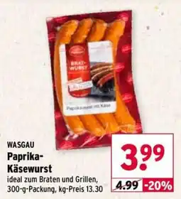 Wasgau WASGAU Paprika-Käsewurst Angebot