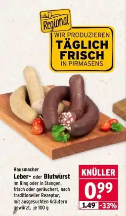 Wasgau Hausmacher Leber- oder Blutwurst Angebot