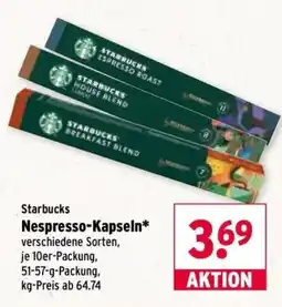 Wasgau Starbucks Nespresso-Kapseln* Angebot