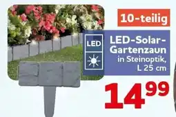 CENTERSHOP LED-Solar-Gartenzaun in Steinoptik Angebot