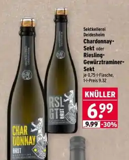 Wasgau Sektellerei Deidesheim Chardonnay-Sekt oder Riesling-Gewürztraminer-Sekt Angebot