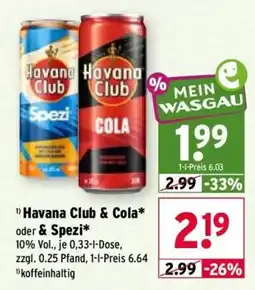 Wasgau Havana Club & Cola* Angebot