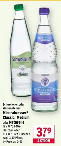 Wasgau Schwollener oder Weisensteiner Mineralwasser* Classic, Medium oder Naturelle Angebot