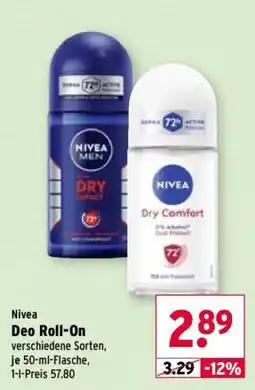 Wasgau Nivea Deo Roll-On Angebot