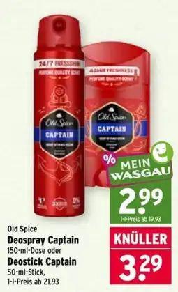 Wasgau Old Spice Deospray Captain oder Deostick Captain Angebot