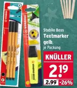 Wasgau Stabilo Boss Textmarker gelb Angebot