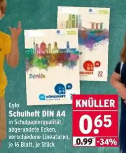 Wasgau Eylo Schulheft DIN A4 Angebot