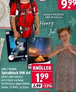 Wasgau eylo / kyome Spiralblock DIN A4 Angebot