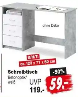 Repo Markt Schreibtisch Betonoptik/weiß Angebot