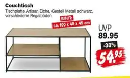 Repo Markt Couchtisch Tischplatte Artisan Eiche, Gestell Metall schwarz Angebot