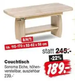 Repo Markt Couchtisch Sonoma Eiche Angebot