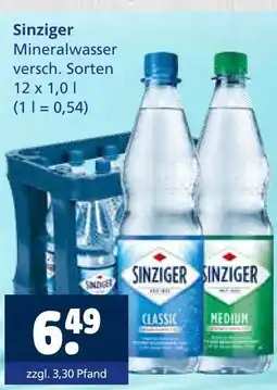 Getränkewelt Sinziger mineralwasser Angebot