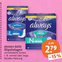 tegut Always daily slipeinlagen Angebot