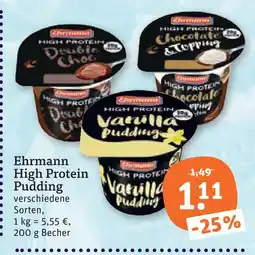 tegut Ehrmann high protein pudding Angebot