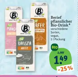 tegut Berief pflanzlicher bio-drink Angebot