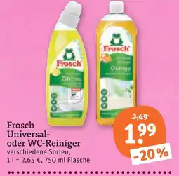 tegut Frosch universal- oder wc-reiniger Angebot