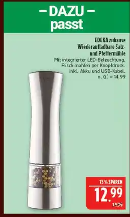 Marktkauf Edeka zuhause wiederaufladbare salz- und pfeffermühle Angebot