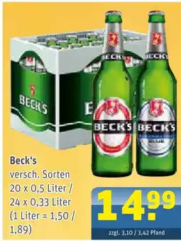 Getränke Arena Beck's Angebot